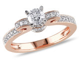 1/2 Carat (ctw G-H, I2-I3) Diamond Engagement Ring 14K Rose Pink Gold